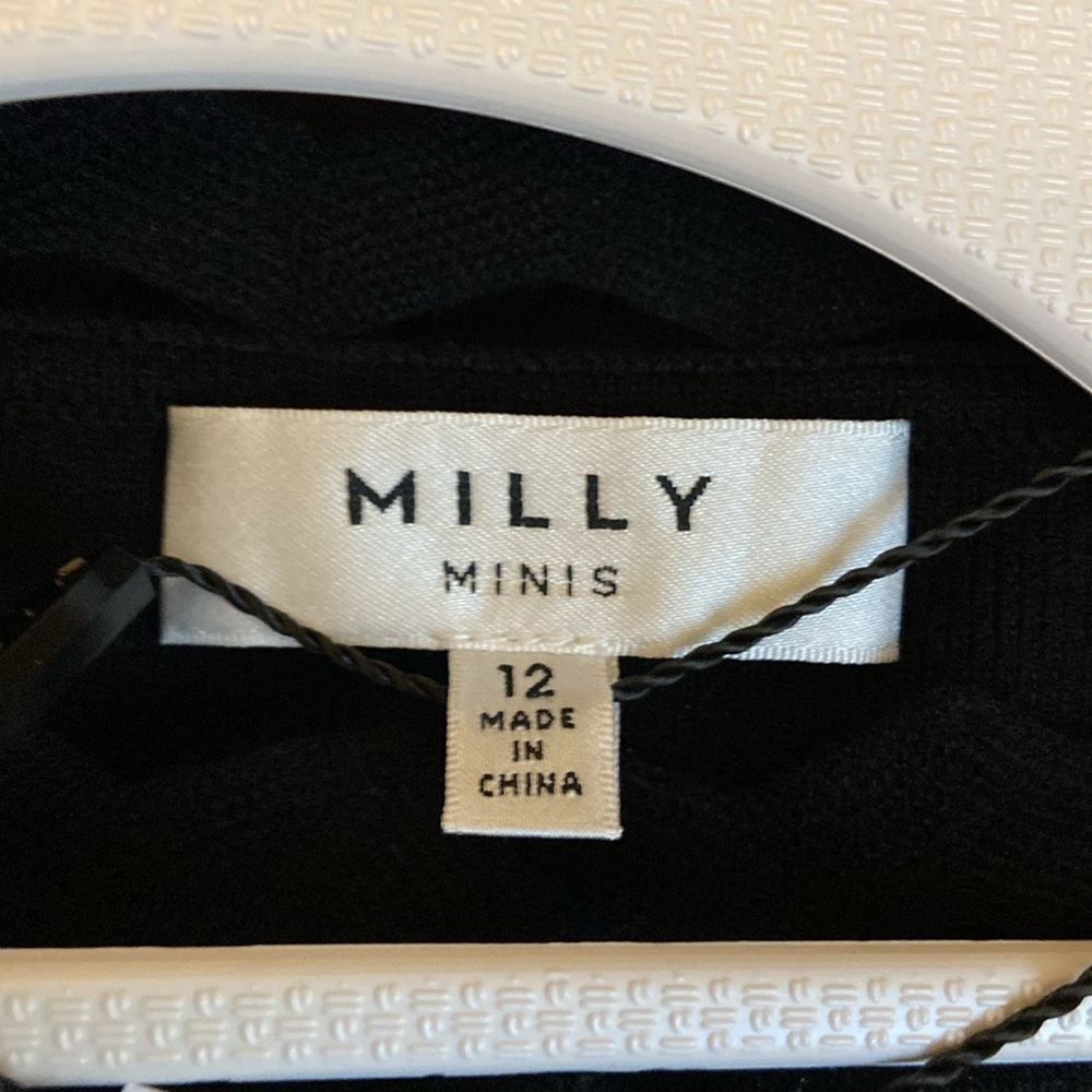 Milly Minis Zig Zag Cardigan In Black Girls Size 12 NWT - Picture 8 of 9